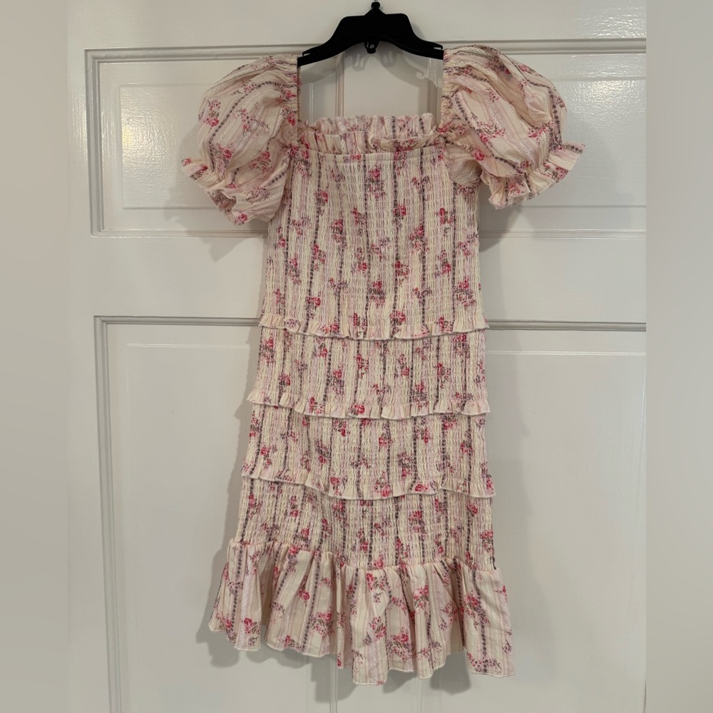 Katie J NYC Pink Floral Tiered Dress